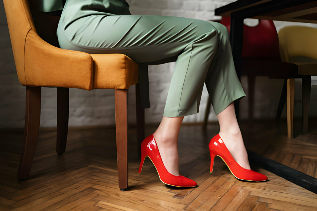 Avoid high-heeled shoes since they can make noise.