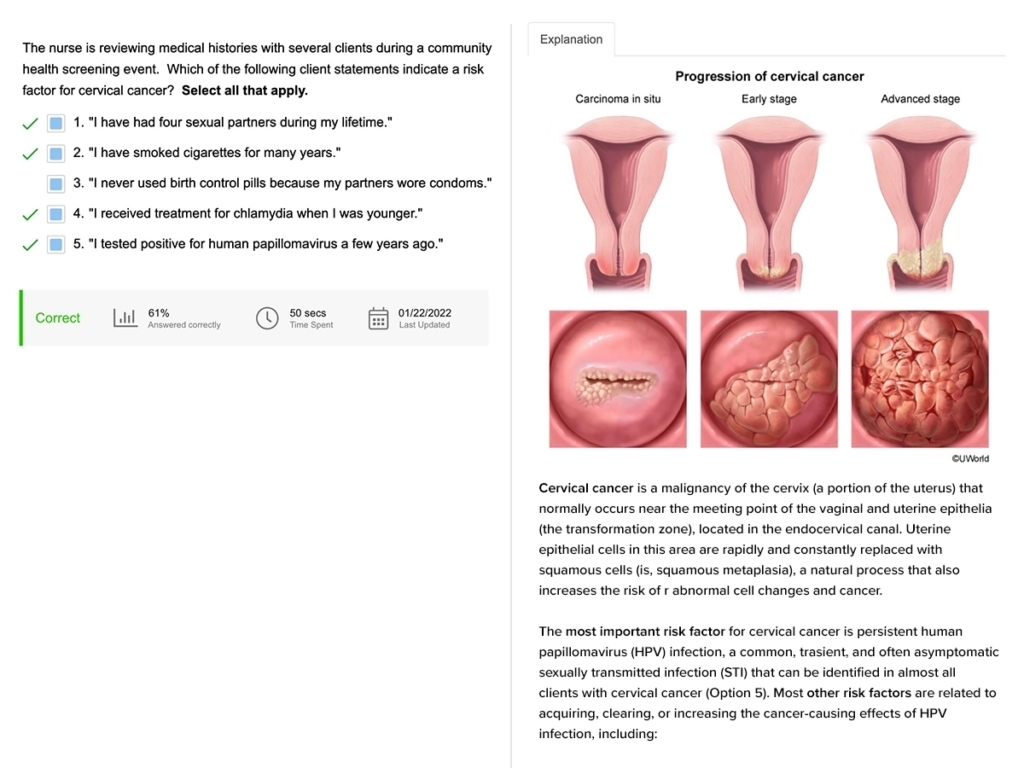 UWorld detailed explanations